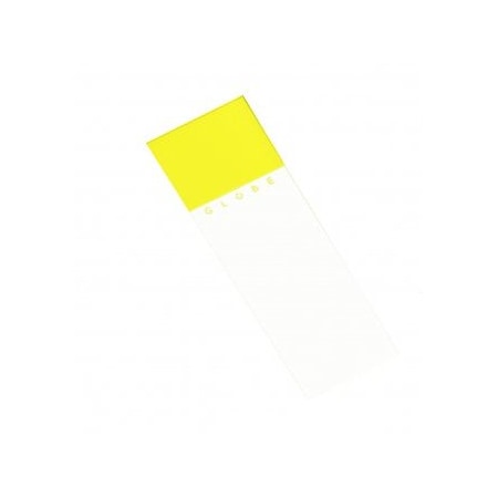 Globe Scientific Microscope Slides, Ground Edge, Safety Corner, Yellow, 1440/cs, 1440PK 195610-Y